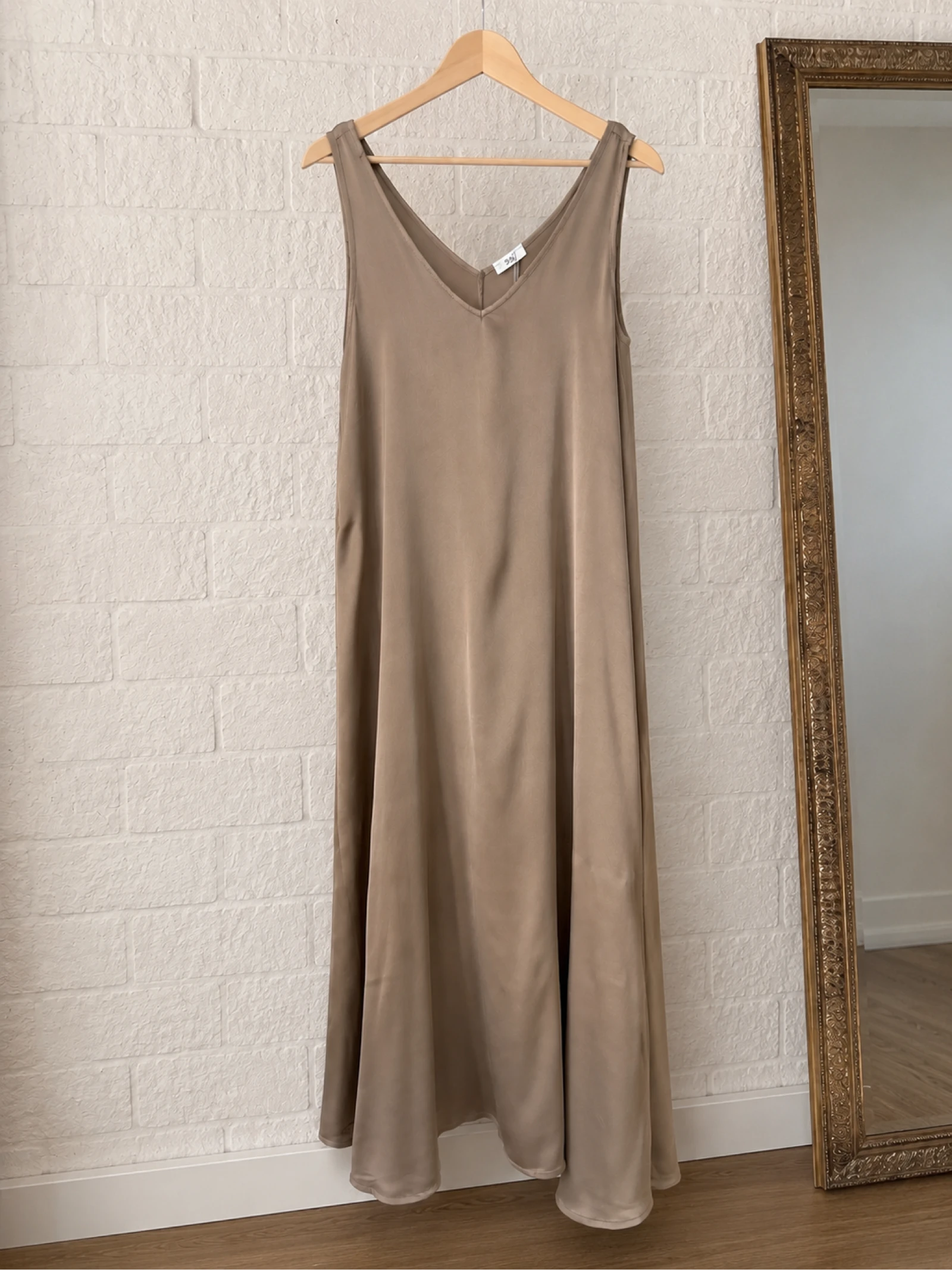 Lange jurk Silky - zijde & viscose - gouden champagne – photo 2